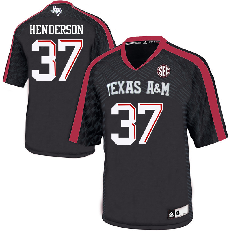 Men #37 Gunnar Henderson Texas A&M Aggies College Football Jerseys Sale-Black - Click Image to Close